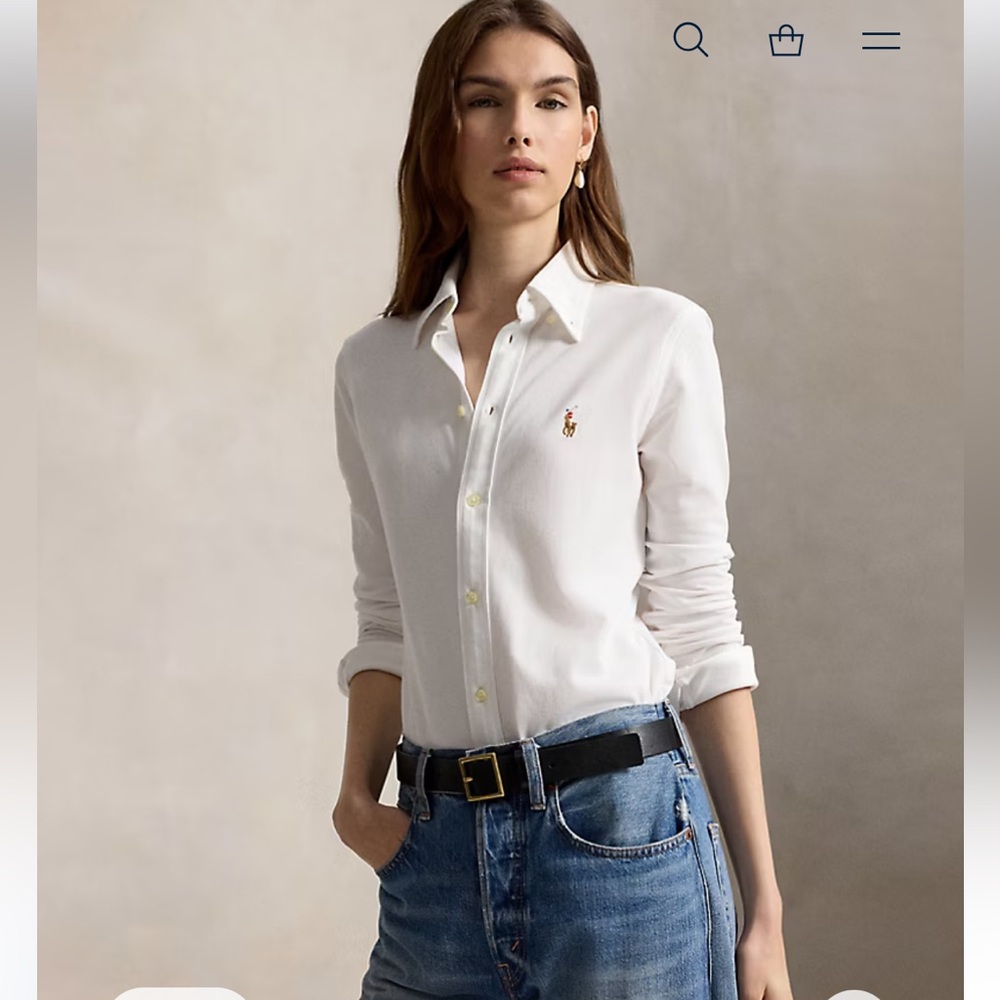 Polo Ralph Lauren Slim Fit Oxford Shirt White